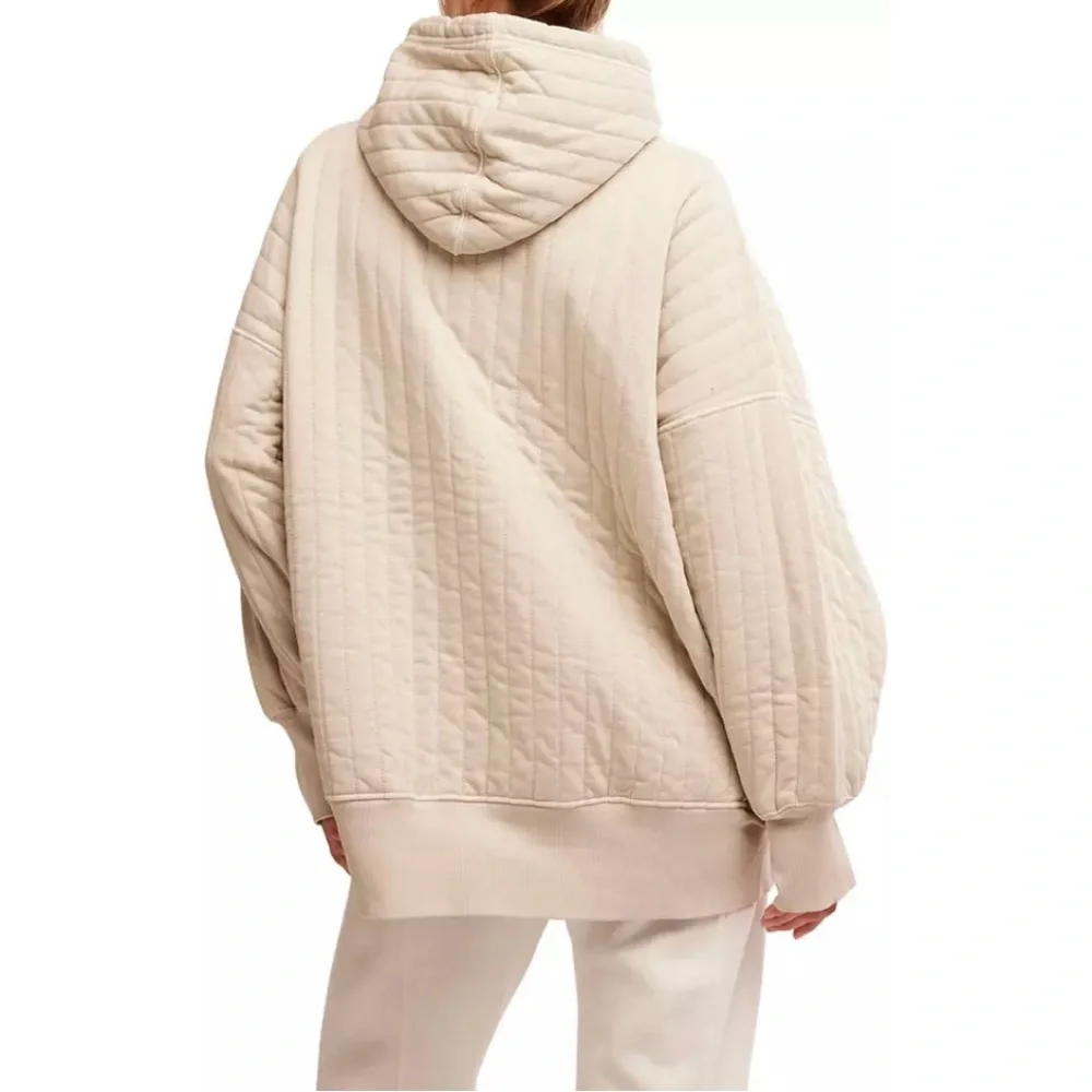 Free People Sprint to the Finish Quilted Hoodie Size Large NWT - Picture 2 of 6